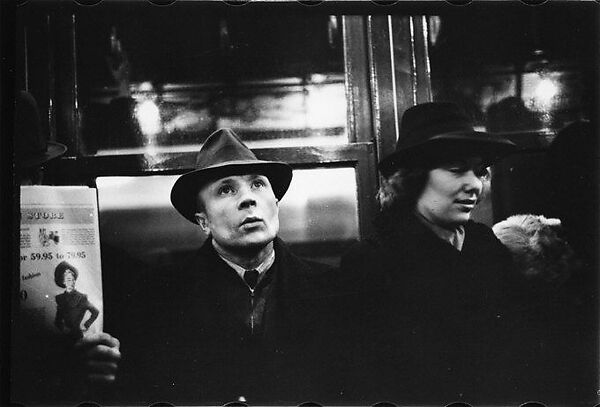 [Three 35mm Film Frames: Subway Passengers, New York City: Man in Hat Next to Woman, Man in Hat], Walker Evans (American, St. Louis, Missouri 1903–1975 New Haven, Connecticut), Film negative 
