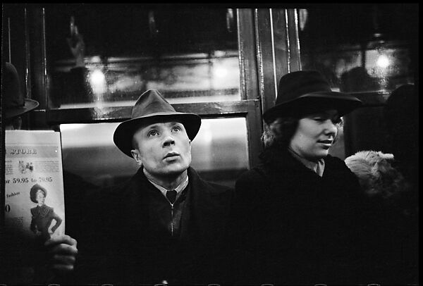 [Three 35mm Film Frames: Subway Passengers, New York City: Man in Hat Next to Woman, Man in Hat], Walker Evans (American, St. Louis, Missouri 1903–1975 New Haven, Connecticut), Film negative