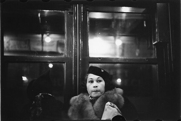 [Four 35mm Film Frames: Subway Passengers, New York City: Woman in Fur Collar with Package, PassengersLying Across Seat, Elderly Man in Hat], Walker Evans (American, St. Louis, Missouri 1903–1975 New Haven, Connecticut), Film negative