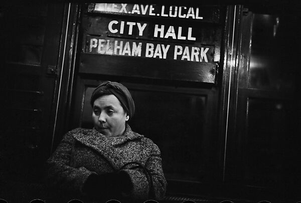 [Three 35mm Film Frames: Subway Passengers, New York City: Man in Cap Beneath "Pelham Bay Park" Sign, Women Beneath "Lex Ave Local" Sign], Walker Evans (American, St. Louis, Missouri 1903–1975 New Haven, Connecticut), Film negative