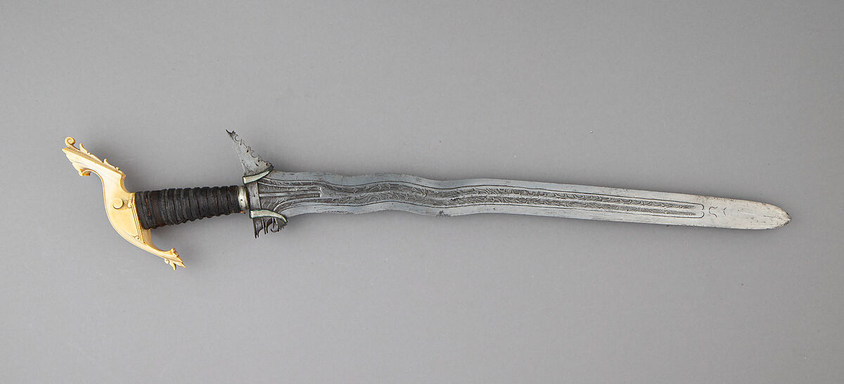 Kris, Steel, ivory, wood, cord, Philippine, Mindanao