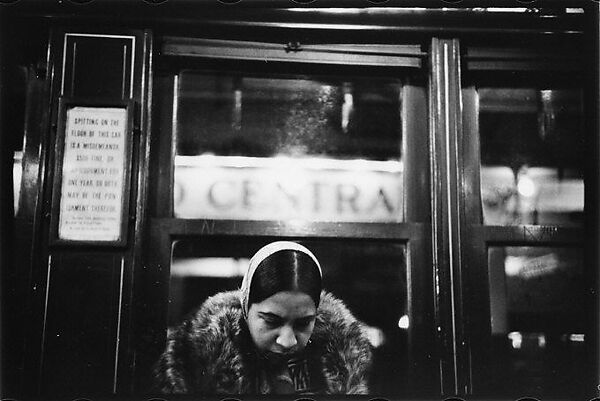 [Five 35mm Film Frames:Subway Passengers, New York City: Woman in Headscarf and Fur Collar], Walker Evans (American, St. Louis, Missouri 1903–1975 New Haven, Connecticut), Film negative