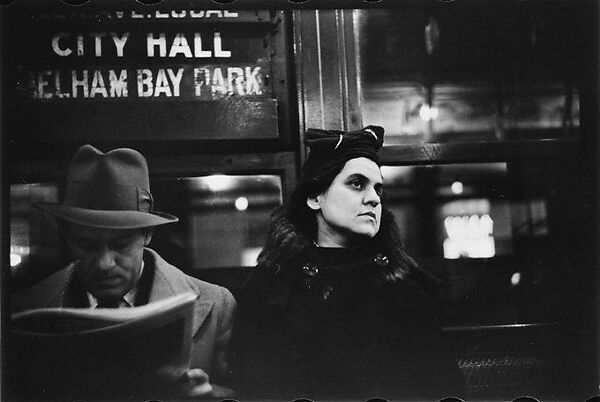 [Five 35mm Film Frames: Subway Passengers, New York City: Man Reading Newspaper, Woman Beneath "City Hall" Sign, Two Women in Headscarfs], Walker Evans (American, St. Louis, Missouri 1903–1975 New Haven, Connecticut), Film negative 