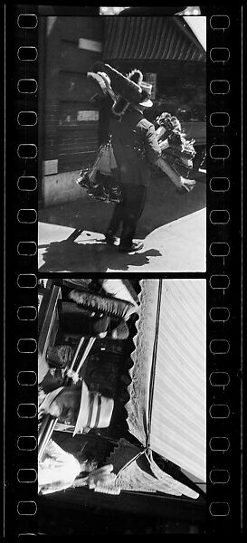 [Two 35mm Film Frames: Broom Vendors, New York City], Walker Evans (American, St. Louis, Missouri 1903–1975 New Haven, Connecticut), Film negative