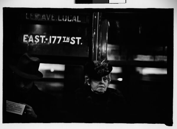 [Two 35mm Film Frames: Subway Passengers, New York City: Woman, Man Reading, Older Woman in Flowered Hat], Walker Evans (American, St. Louis, Missouri 1903–1975 New Haven, Connecticut), Film negative