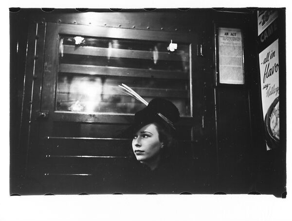 [Five 35mm Film Frames: Subway Passengers, New York City: Couple on Times Square Shuttle, Subway Newsstand Vendor, Man in Hat], Walker Evans (American, St. Louis, Missouri 1903–1975 New Haven, Connecticut), Film negative