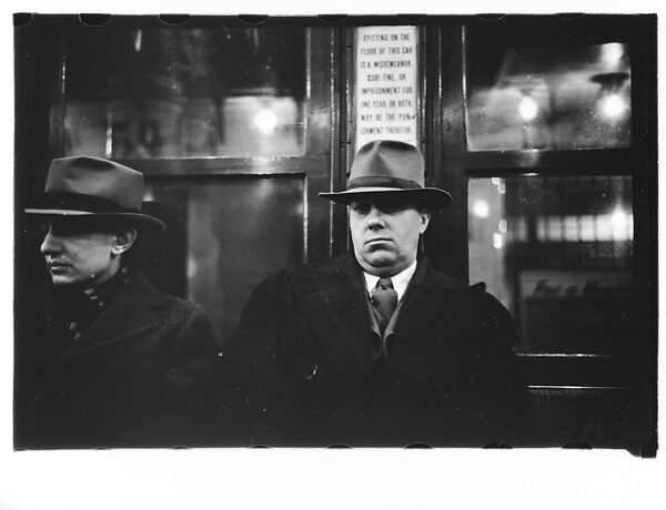 [Five 35mm Film Frames: Subway Passengers, New York City: Couple on Times Square Shuttle, Subway Newsstand Vendor, Man in Hat], Walker Evans (American, St. Louis, Missouri 1903–1975 New Haven, Connecticut), Film negative