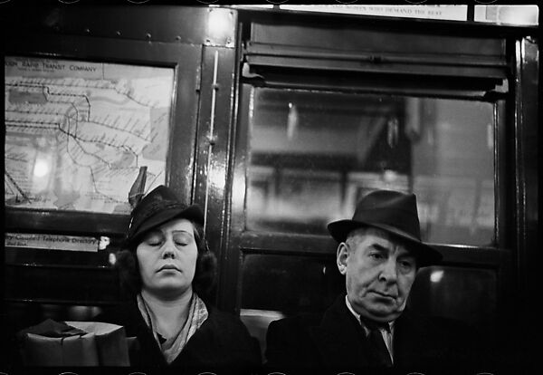 [Five 35mm Film Frames: Subway Passengers, New York City: Couple on Times Square Shuttle, Subway Newsstand Vendor, Man in Hat], Walker Evans (American, St. Louis, Missouri 1903–1975 New Haven, Connecticut), Film negative