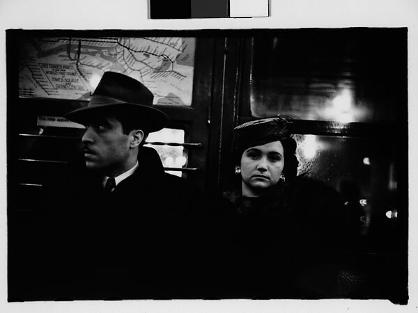 [Five 35mm Film Frames: Subway Passengers, New York City: Left Profile of Man in Hat, Man, Woman in Pillbox Hat, Two Women Wearing Feathered Hats in Conversation], Walker Evans (American, St. Louis, Missouri 1903–1975 New Haven, Connecticut), Film negative