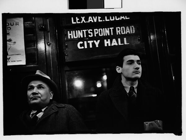 [Five 35mm Film Frames: Subway Passengers, New York City: Woman in Hat and Fur Collar Beneath "City Hall" Sign, Two Men Beneath "City Hall" Sign, Woman in Fur Hat and Collar], Walker Evans (American, St. Louis, Missouri 1903–1975 New Haven, Connecticut), Film negative