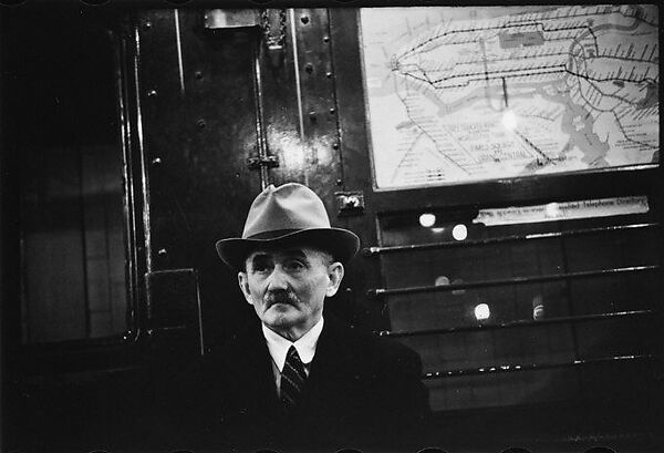 [Five 35mm Film Frames: Subway Passengers, New York City: Woman Wearing Eyeglasses and Hat, Man in Hat], Walker Evans (American, St. Louis, Missouri 1903–1975 New Haven, Connecticut), Film negative