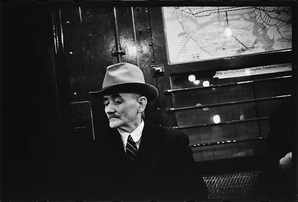 [Five 35mm Film Frames: Subway Passengers, New York City: Woman Wearing Eyeglasses and Hat, Man in Hat], Walker Evans (American, St. Louis, Missouri 1903–1975 New Haven, Connecticut), Film negative
