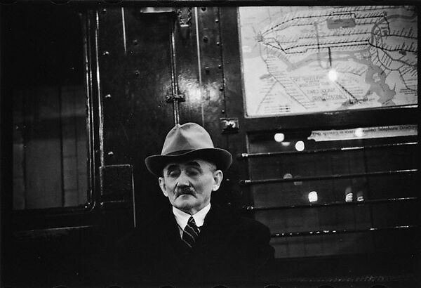 [Five 35mm Film Frames: Subway Passengers, New York City: Woman Wearing Eyeglasses and Hat, Man in Hat], Walker Evans (American, St. Louis, Missouri 1903–1975 New Haven, Connecticut), Film negative