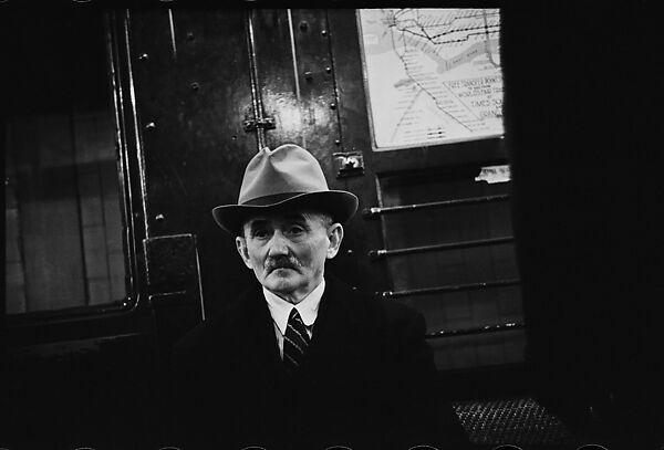 [Five 35mm Film Frames: Subway Passengers, New York City: Woman Wearing Eyeglasses and Hat, Man in Hat], Walker Evans (American, St. Louis, Missouri 1903–1975 New Haven, Connecticut), Film negative