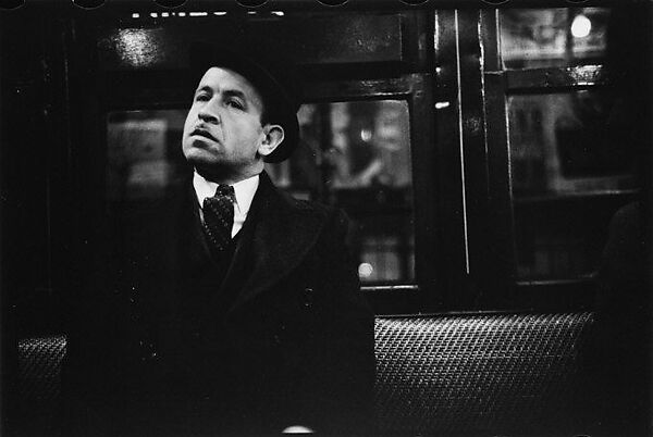 [Four 35mm Film Frames: Subway Passengers, New York City: Man in Cap and Overcoat, Man in Suit and Hat], Walker Evans (American, St. Louis, Missouri 1903–1975 New Haven, Connecticut), Film negative