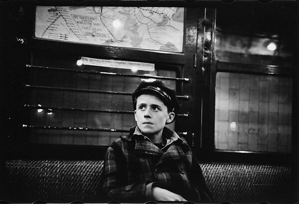 [Five 35mm Film Frames: Subway Passengers, Times Square Shuttle, New York City: Boy in Coat and Hat, Man in Hat and Scarf, Man Reading Newspaper, Two Women in Conversation], Walker Evans (American, St. Louis, Missouri 1903–1975 New Haven, Connecticut), Film negative
