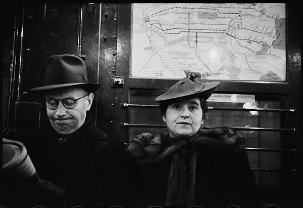 [Five 35mm Film Frames: Subway Passengers, Times Square Shuttle, New York City: Boy in Coat and Hat, Man in Hat and Scarf, Man Reading Newspaper, Two Women in Conversation], Walker Evans (American, St. Louis, Missouri 1903–1975 New Haven, Connecticut), Film negative