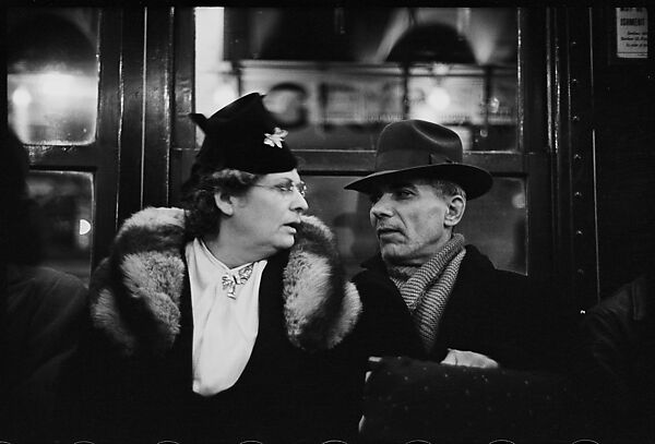 [Five 35mm Film Frames: Subway Passengers, Times Square Shuttle, New York City: Man, Woman in Face-Veiled Hat, Couple in Conversation], Walker Evans (American, St. Louis, Missouri 1903–1975 New Haven, Connecticut), Film negative
