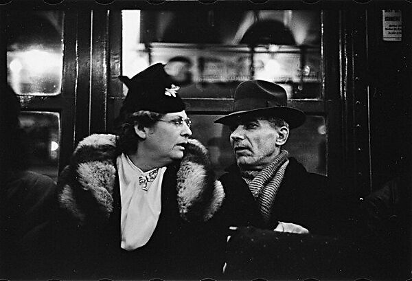 [Five 35mm Film Frames: Subway Passengers, Times Square Shuttle, New York City: Man, Woman in Face-Veiled Hat, Couple in Conversation], Walker Evans (American, St. Louis, Missouri 1903–1975 New Haven, Connecticut), Film negative