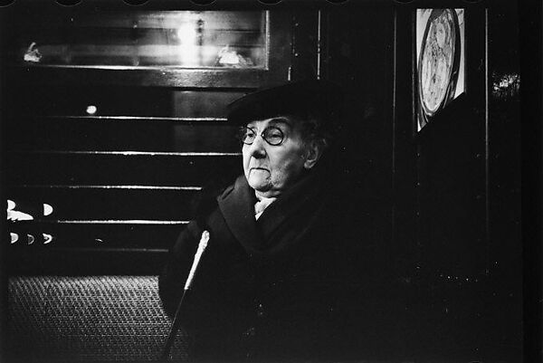 [Five 35mm Film Frames: Subway Passengers, Times Square Shuttle, New York City: Man with Eyes Shut, Young Woman in Hat Seated Between Two Men, Old Woman in Hat and Spectacles], Walker Evans (American, St. Louis, Missouri 1903–1975 New Haven, Connecticut), Film negative