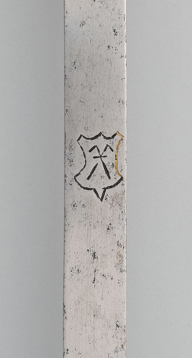 Practice Sword, Ulrich Diefstetter (German, Au ca. 1536–ca. 1589 Au (now Munich)), Steel, leather, wood, brass, German, Munich