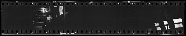 [Two 35mm Film Frames: Subway Passengers, Times Square Shuttle, New York City: Old Woman Wearing Hat and Spectacles; Light Through Subway Grating], Walker Evans (American, St. Louis, Missouri 1903–1975 New Haven, Connecticut), Film negative
