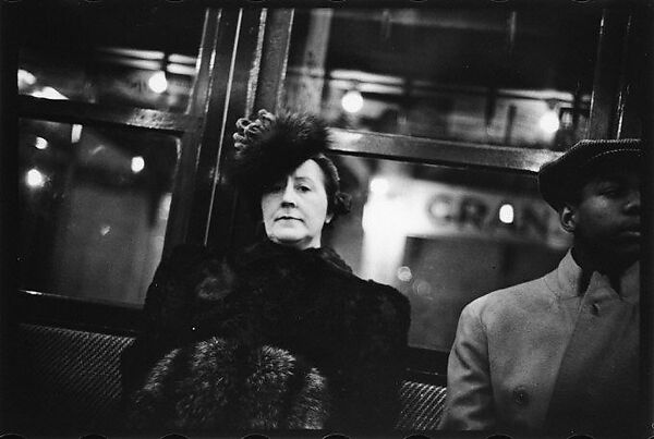 [Five 35mm Film Frames: Subway Passengers, Times Square Shuttle, New York City: Woman in Fur Hat and Coat, Man in Cap, Women in Hats], Walker Evans (American, St. Louis, Missouri 1903–1975 New Haven, Connecticut), Film negative 