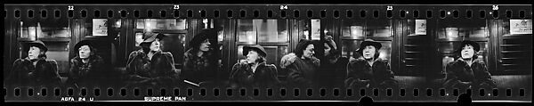 [Five 35mm Film Frames: Subway Passengers, New York City: Two Women], Walker Evans (American, St. Louis, Missouri 1903–1975 New Haven, Connecticut), Film negative