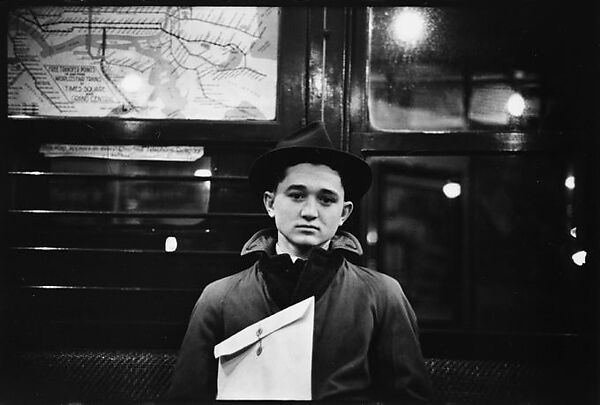 [Two 35mm Film Frames: Subway Passengers, New York City: Woman, Two Men, Young Man in Hat Holding Parcel], Walker Evans (American, St. Louis, Missouri 1903–1975 New Haven, Connecticut), Film negative