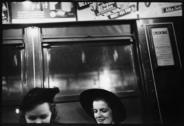 [Five 35mm Film Frames: Subway Passengers, New York City: Man in Cap Reading Newspaper, Two Young Women], Walker Evans (American, St. Louis, Missouri 1903–1975 New Haven, Connecticut), Film negative