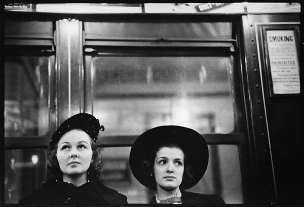 [Five 35mm Film Frames: Subway Passengers, New York City: Man in Cap Reading Newspaper, Two Young Women], Walker Evans (American, St. Louis, Missouri 1903–1975 New Haven, Connecticut), Film negative
