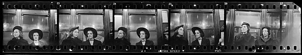 [Five 35mm Film Frames: Subway Passengers, New York City: Two Young Women], Walker Evans (American, St. Louis, Missouri 1903–1975 New Haven, Connecticut), Film negative