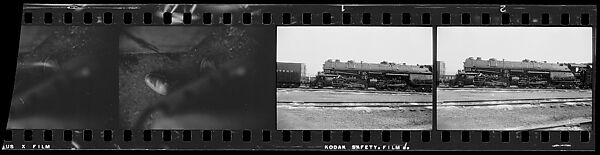 [189 Studies of Locomotives, Commissioned by Fortune Magazine for "The Last of Railroad Steam", Published September 1958--STRIPS IN HILL SHEETS 2485-86 DAMAGED], Walker Evans (American, St. Louis, Missouri 1903–1975 New Haven, Connecticut), Film negative 