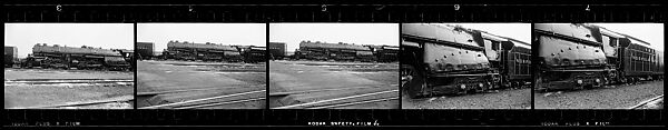 [189 Studies of Locomotives, Commissioned by Fortune Magazine for "The Last of Railroad Steam", Published September 1958--STRIPS IN HILL SHEETS 2485-86 DAMAGED], Walker Evans (American, St. Louis, Missouri 1903–1975 New Haven, Connecticut), Film negative