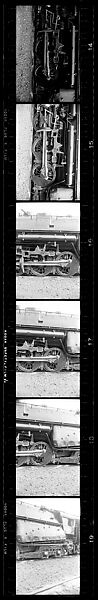 [189 Studies of Locomotives, Commissioned by Fortune Magazine for "The Last of Railroad Steam", Published September 1958--STRIPS IN HILL SHEETS 2485-86 DAMAGED], Walker Evans (American, St. Louis, Missouri 1903–1975 New Haven, Connecticut), Film negative