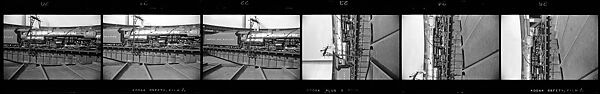 [189 Studies of Locomotives, Commissioned by Fortune Magazine for "The Last of Railroad Steam", Published September 1958--STRIPS IN HILL SHEETS 2485-86 DAMAGED], Walker Evans (American, St. Louis, Missouri 1903–1975 New Haven, Connecticut), Film negative