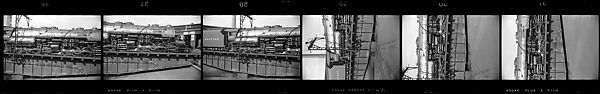 [189 Studies of Locomotives, Commissioned by Fortune Magazine for "The Last of Railroad Steam", Published September 1958--STRIPS IN HILL SHEETS 2485-86 DAMAGED], Walker Evans (American, St. Louis, Missouri 1903–1975 New Haven, Connecticut), Film negative