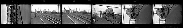 [189 Studies of Locomotives, Commissioned by Fortune Magazine for "The Last of Railroad Steam", Published September 1958--STRIPS IN HILL SHEETS 2485-86 DAMAGED], Walker Evans (American, St. Louis, Missouri 1903–1975 New Haven, Connecticut), Film negative