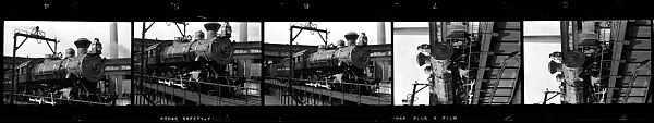 [189 Studies of Locomotives, Commissioned by Fortune Magazine for "The Last of Railroad Steam", Published September 1958--STRIPS IN HILL SHEETS 2485-86 DAMAGED], Walker Evans (American, St. Louis, Missouri 1903–1975 New Haven, Connecticut), Film negative