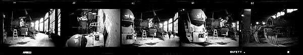 [189 Studies of Locomotives, Commissioned by Fortune Magazine for "The Last of Railroad Steam", Published September 1958--STRIPS IN HILL SHEETS 2485-86 DAMAGED], Walker Evans (American, St. Louis, Missouri 1903–1975 New Haven, Connecticut), Film negative