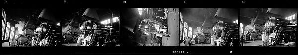 [189 Studies of Locomotives, Commissioned by Fortune Magazine for "The Last of Railroad Steam", Published September 1958--STRIPS IN HILL SHEETS 2485-86 DAMAGED], Walker Evans (American, St. Louis, Missouri 1903–1975 New Haven, Connecticut), Film negative