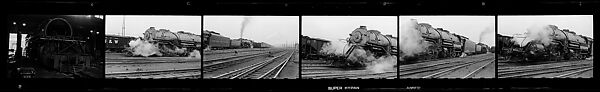 [189 Studies of Locomotives, Commissioned by Fortune Magazine for "The Last of Railroad Steam", Published September 1958--STRIPS IN HILL SHEETS 2485-86 DAMAGED], Walker Evans (American, St. Louis, Missouri 1903–1975 New Haven, Connecticut), Film negative