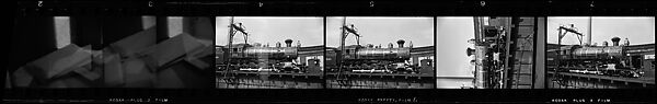[189 Studies of Locomotives, Commissioned by Fortune Magazine for "The Last of Railroad Steam", Published September 1958--STRIPS IN HILL SHEETS 2485-86 DAMAGED], Walker Evans (American, St. Louis, Missouri 1903–1975 New Haven, Connecticut), Film negative