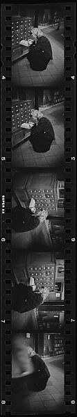 [281 Views of New York Public Library Interiors and Exteriors, Bryant Park, and Studies of Reading Room, Rare Book Room, Visitors, Probably Commissioned for Unpublished Vogue Article, 1949], Walker Evans (American, St. Louis, Missouri 1903–1975 New Haven, Connecticut), Film negative