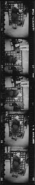[281 Views of New York Public Library Interiors and Exteriors, Bryant Park, and Studies of Reading Room, Rare Book Room, Visitors, Probably Commissioned for Unpublished Vogue Article, 1949], Walker Evans (American, St. Louis, Missouri 1903–1975 New Haven, Connecticut), Film negative