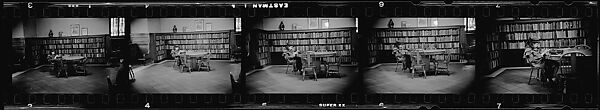[281 Views of New York Public Library Interiors and Exteriors, Bryant Park, and Studies of Reading Room, Rare Book Room, Visitors, Probably Commissioned for Unpublished Vogue Article, 1949], Walker Evans (American, St. Louis, Missouri 1903–1975 New Haven, Connecticut), Film negative