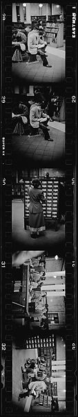 [281 Views of New York Public Library Interiors and Exteriors, Bryant Park, and Studies of Reading Room, Rare Book Room, Visitors, Probably Commissioned for Unpublished Vogue Article, 1949], Walker Evans (American, St. Louis, Missouri 1903–1975 New Haven, Connecticut), Film negative