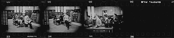 [281 Views of New York Public Library Interiors and Exteriors, Bryant Park, and Studies of Reading Room, Rare Book Room, Visitors, Probably Commissioned for Unpublished Vogue Article, 1949], Walker Evans (American, St. Louis, Missouri 1903–1975 New Haven, Connecticut), Film negative