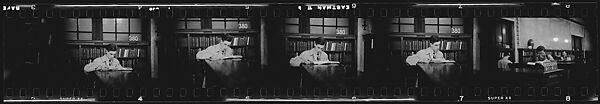 [281 Views of New York Public Library Interiors and Exteriors, Bryant Park, and Studies of Reading Room, Rare Book Room, Visitors, Probably Commissioned for Unpublished Vogue Article, 1949], Walker Evans (American, St. Louis, Missouri 1903–1975 New Haven, Connecticut), Film negative