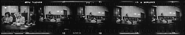 [281 Views of New York Public Library Interiors and Exteriors, Bryant Park, and Studies of Reading Room, Rare Book Room, Visitors, Probably Commissioned for Unpublished Vogue Article, 1949], Walker Evans (American, St. Louis, Missouri 1903–1975 New Haven, Connecticut), Film negative